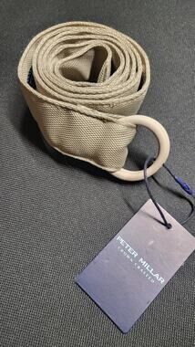 Peter Millar Crown Crafted Performance Double O-Ring Belt Khaki 46” Length Sz L